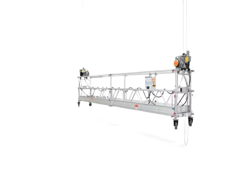 Andamio colgante de aluminio con sus motores de elevación